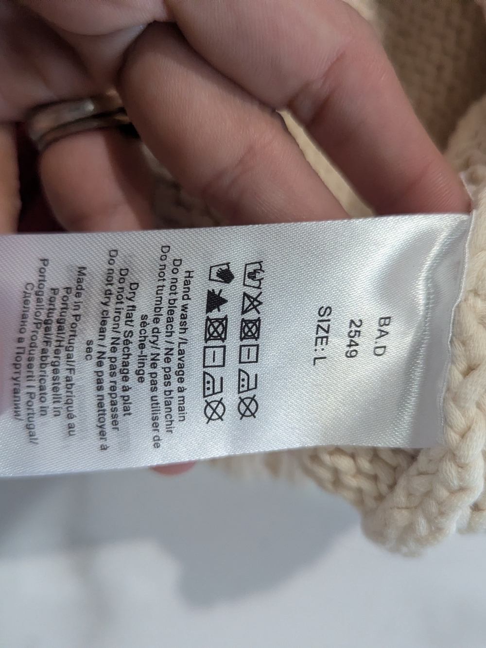 Ganni Cotton Rope Logo Knit Sweater Vext Sz L - Picture 5 of 9